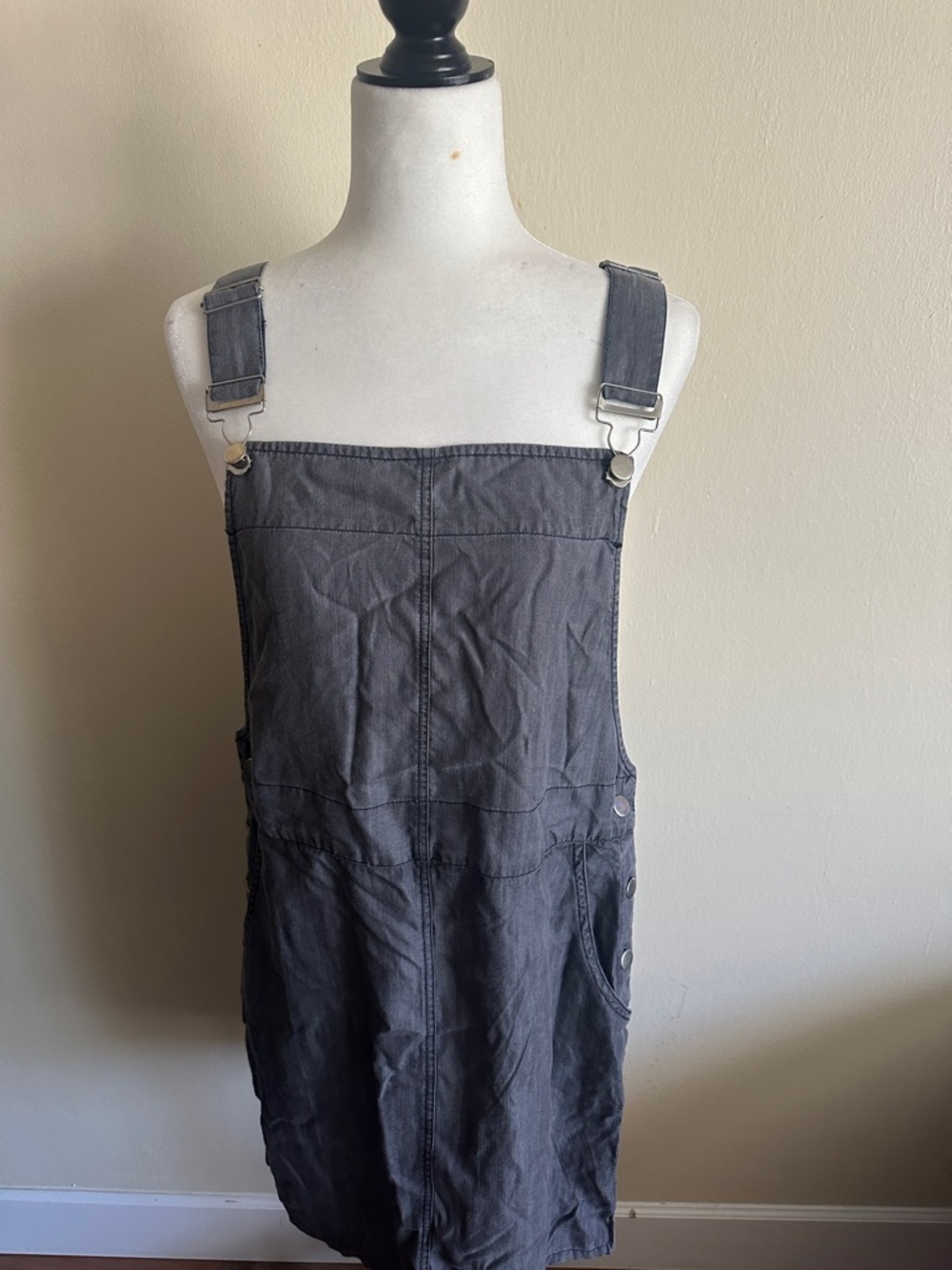 Abound Charcoal Gray Utility Overall Dress